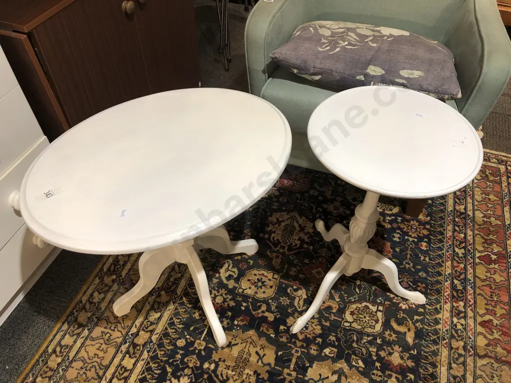 Two White Painted Wine Tables Image 1++