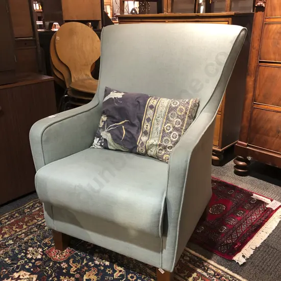 Modern Light Blue Fabric Armchair