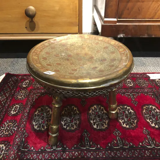 Indian Benares Brass Stool