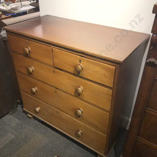Victorian Five Drawer Flat Front Chest