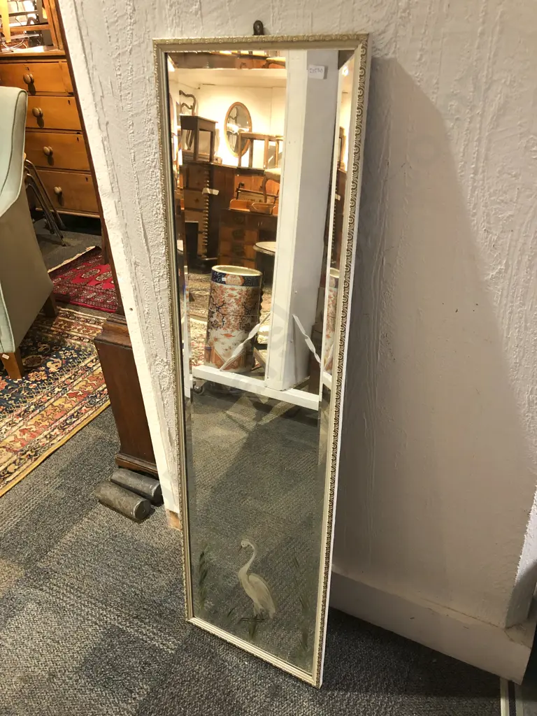 Full Length Mirror Painted with a Herrin Image 1++
