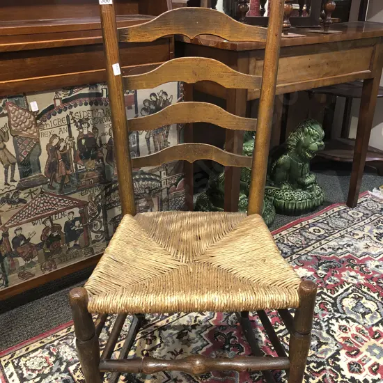 Victorian Oak Ladder Back Rocking Chair