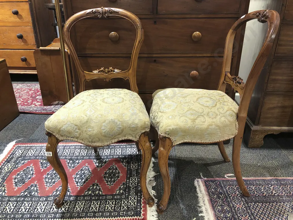 Pair of Victorian Walnut Dining Chairs Image 1++