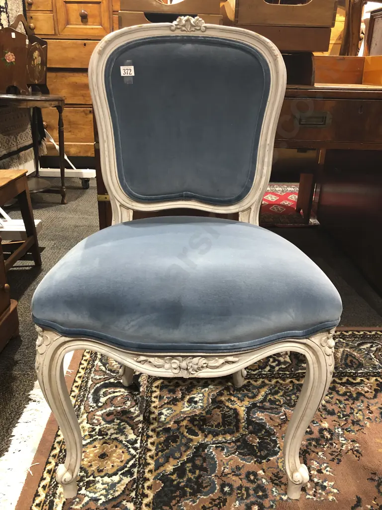 White Painted Balloon Back Bedroom Chair Image 1++