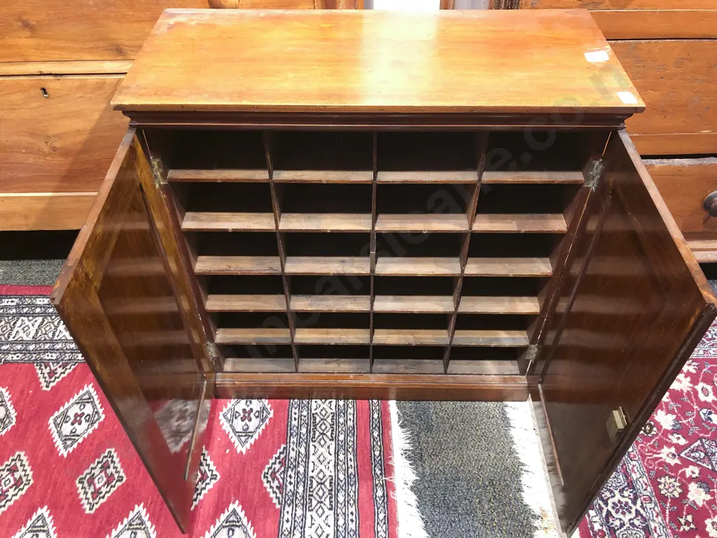 Victorian Mahogany Two Door Clerks Cabinet Image 1++