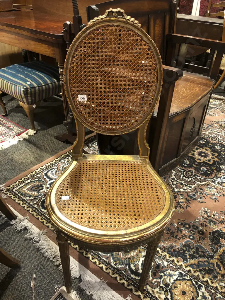 French Gilt and Bergere Single Chair Image 1++