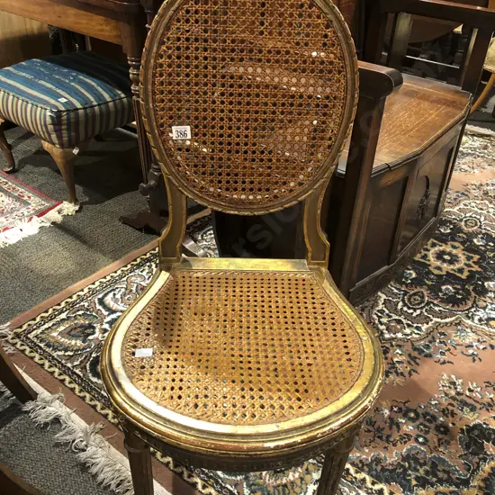 French Gilt and Bergere Single Chair