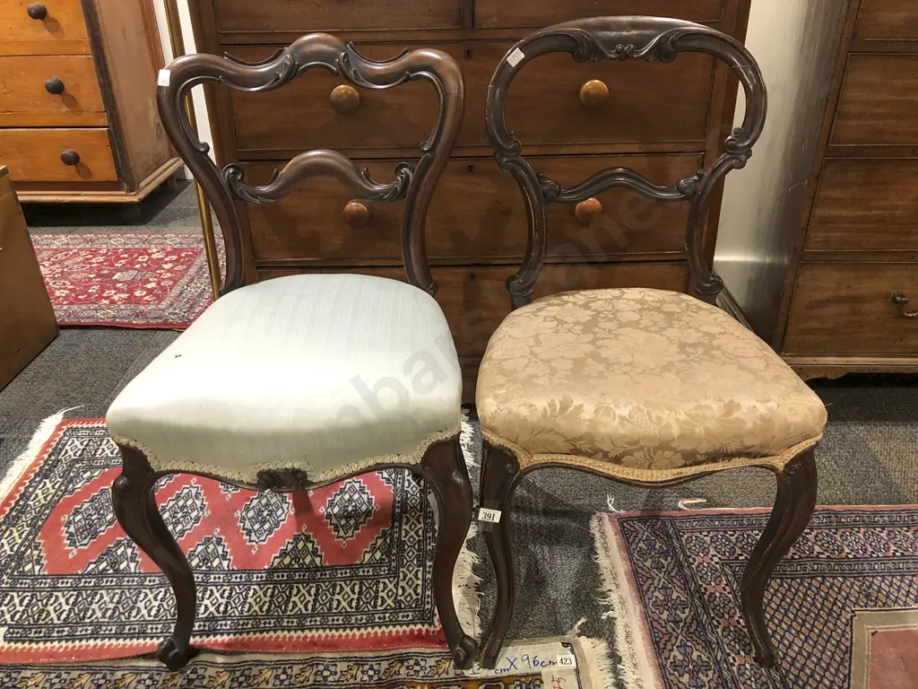 Two Victorian Mahogany Dining Chairs Image 1++