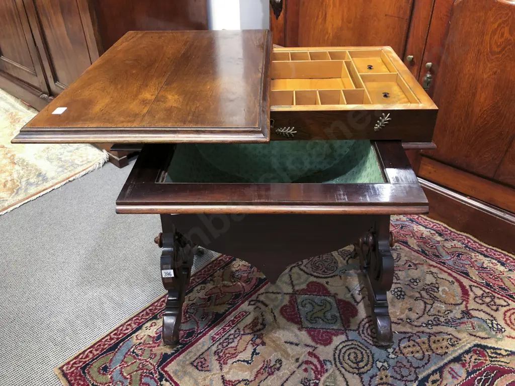 Victorian Rosewood Sewing Table Image 1++