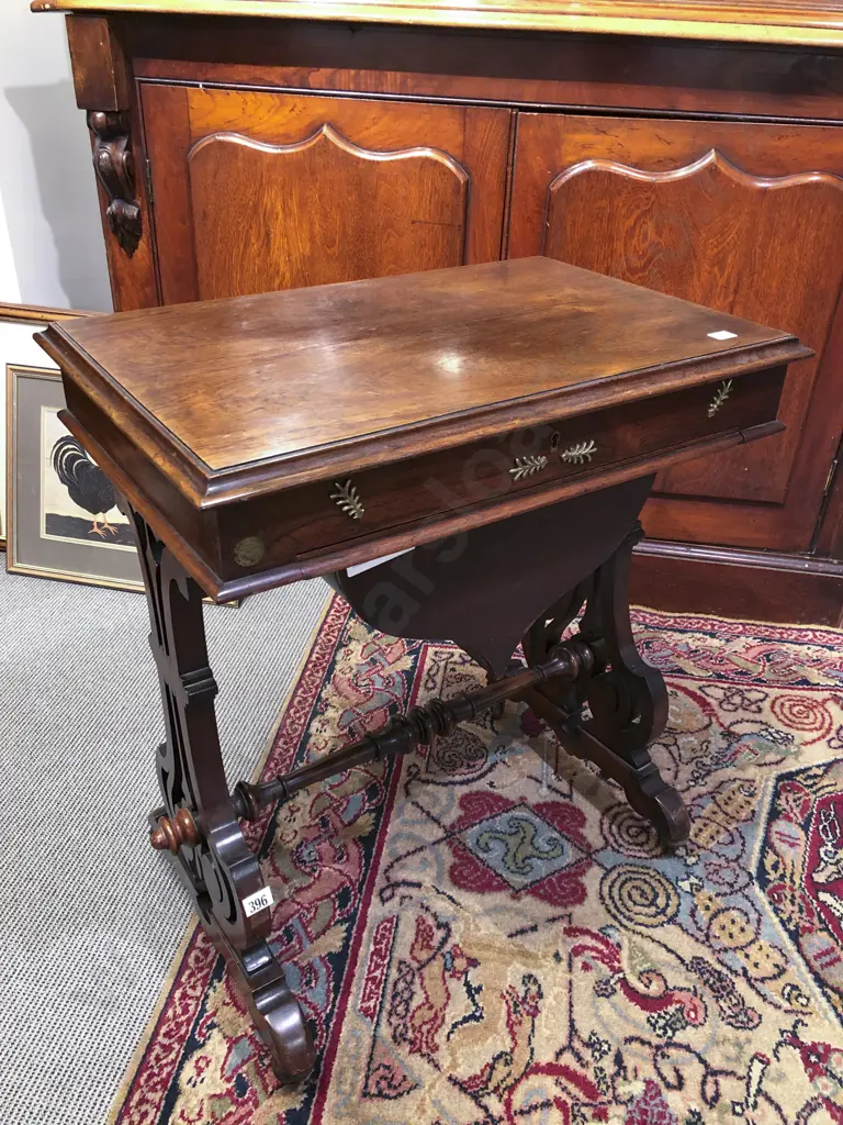 Victorian Rosewood Sewing Table Image 1++