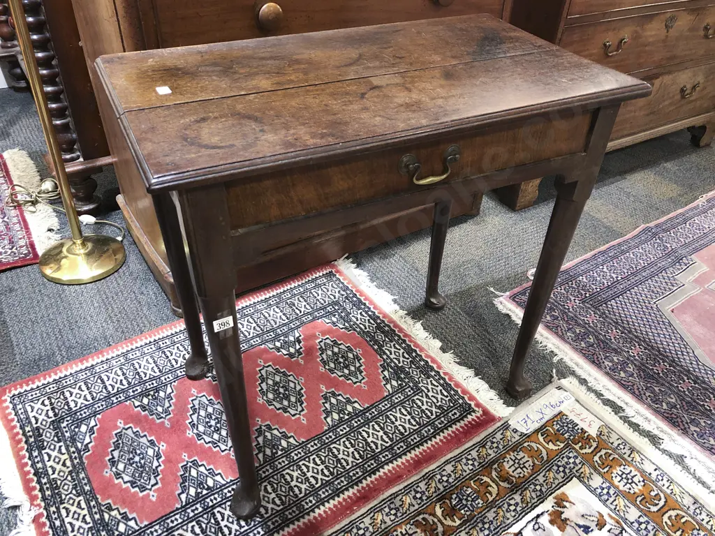 Geo. II Mahogany Single Drawer Side Table Image 1++