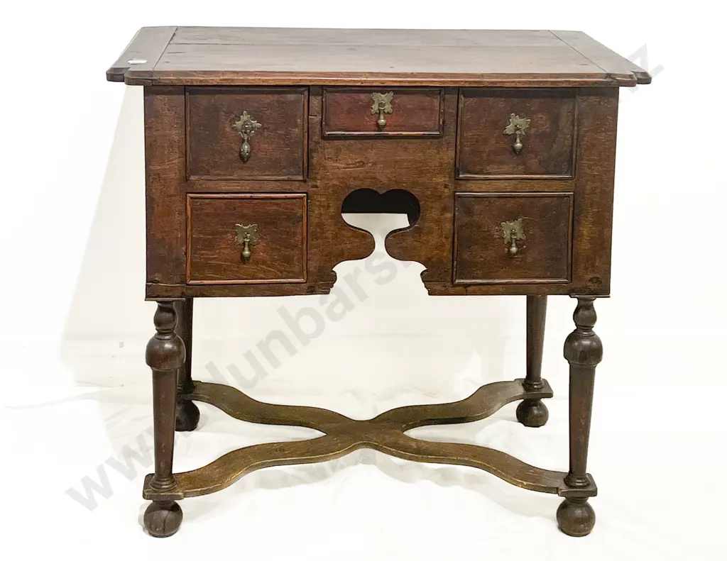 William and Mary Style Oak Low Boy Image 1++