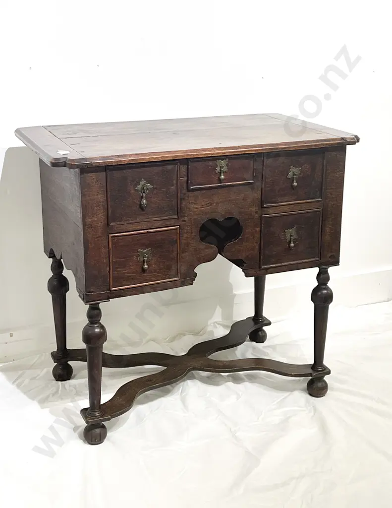 William and Mary Style Oak Low Boy Image 1++