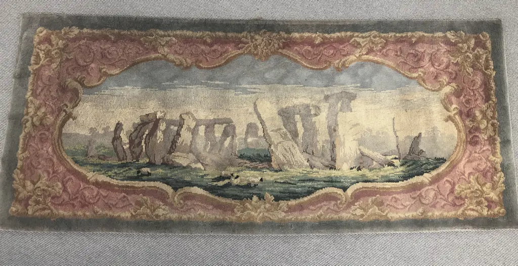 Early C20th Souvenir Rug "Stonehenge" Image 1++