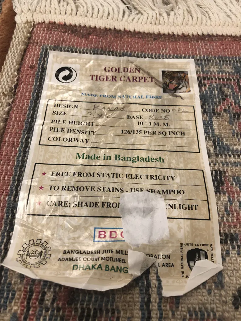 Bangladesh Made Golden Tiger Carpet Image 1++