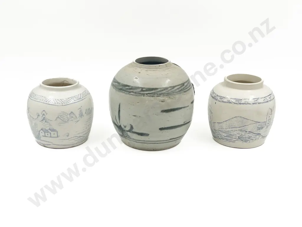 Three Assorted Asian Ginger Jars Image 1++