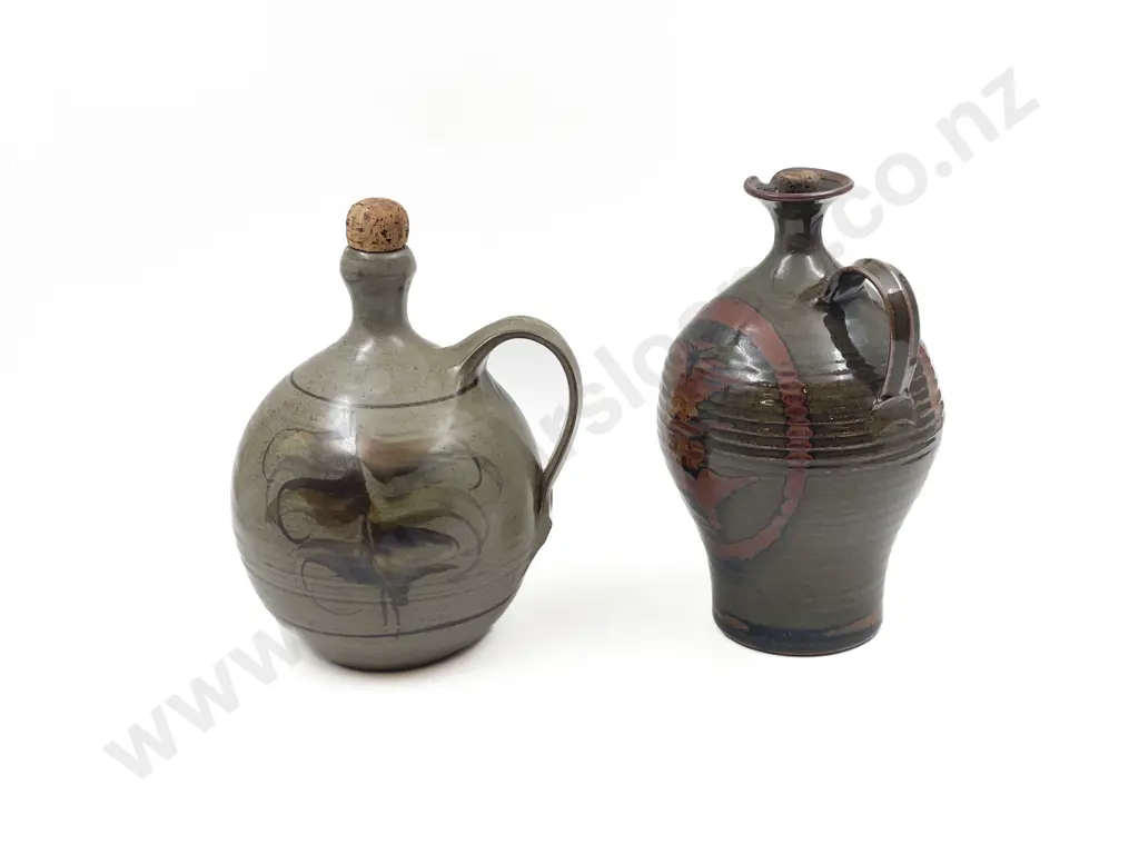 Two NZ Pottery Carafes Image 1++