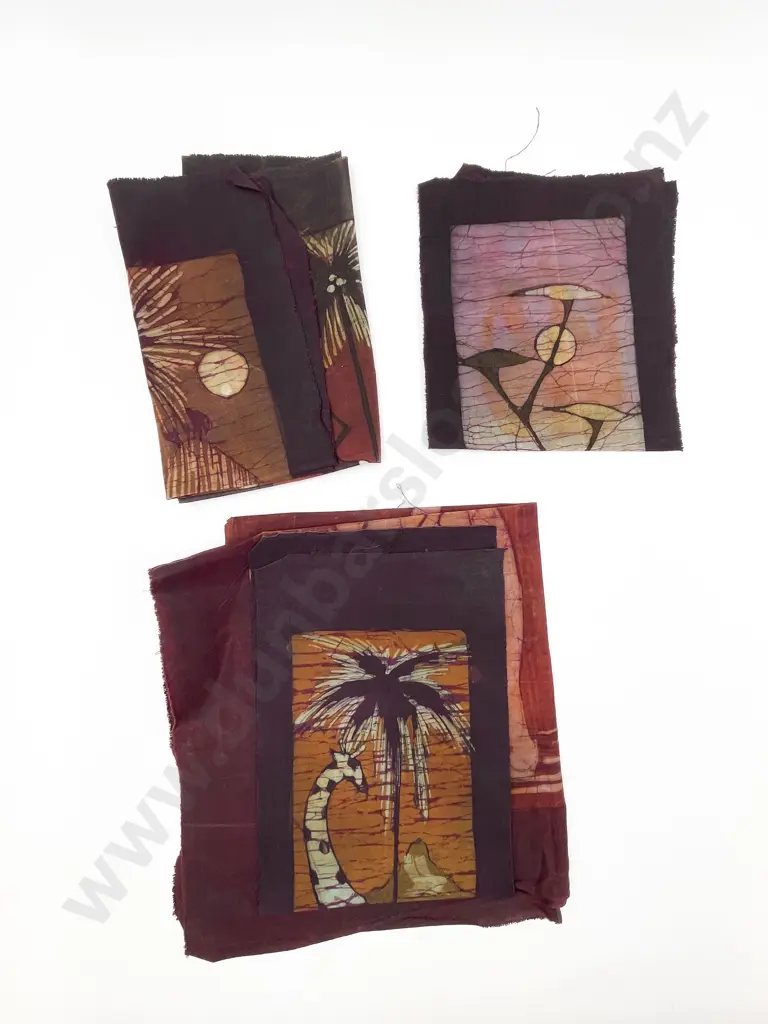 Quantity of Assorted Batik Fabric Pieces Image 1++