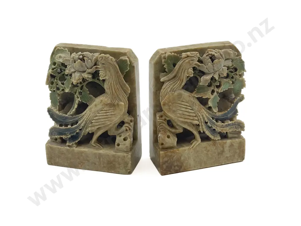Pair of Soapstone Bookends Image 1++