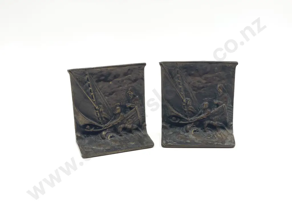 Pair of Brass Bookends Image 1++