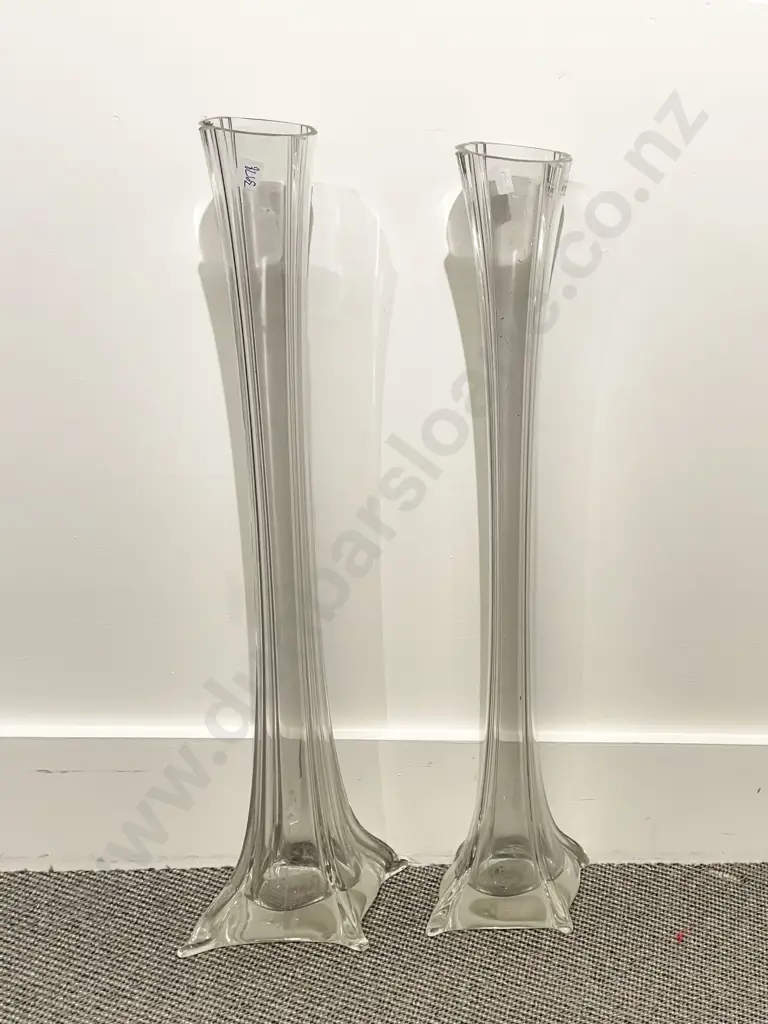 Two Tall Glass Orchid Vases Image 1++