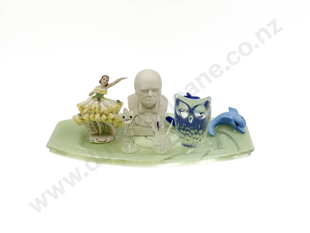 Quantity of Assorted Ornaments on Glass Dish Image 1++