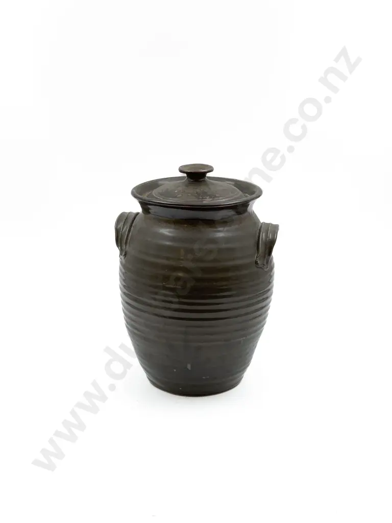 NZ Pottery Large Lidded Jar Image 1++