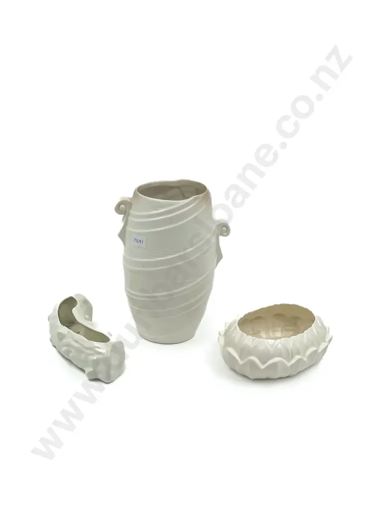 Three Pcs of Cream Ware Pottery Image 1++