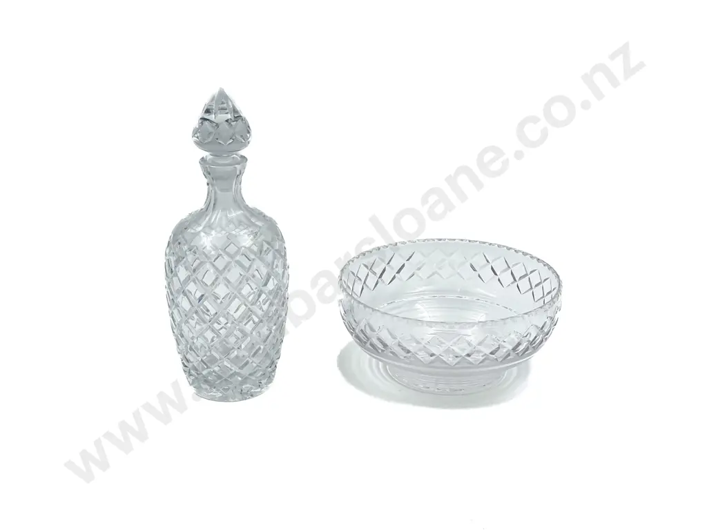 Crystal Decanter with Stuart Crystal Bowl Image 1++