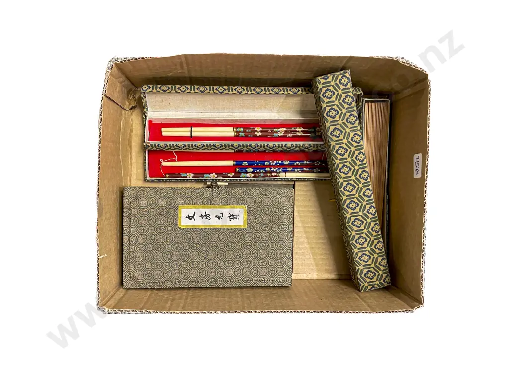 Quantity of Assorted including Cloisonne Chopsticks & Boxed Calligraphy Set Image 1++