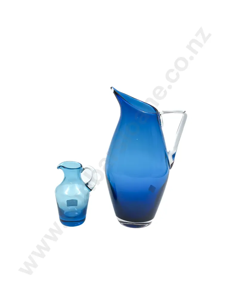 C1970's Whitefriars Kingfisher Blue Glass Jug and other Image 1++