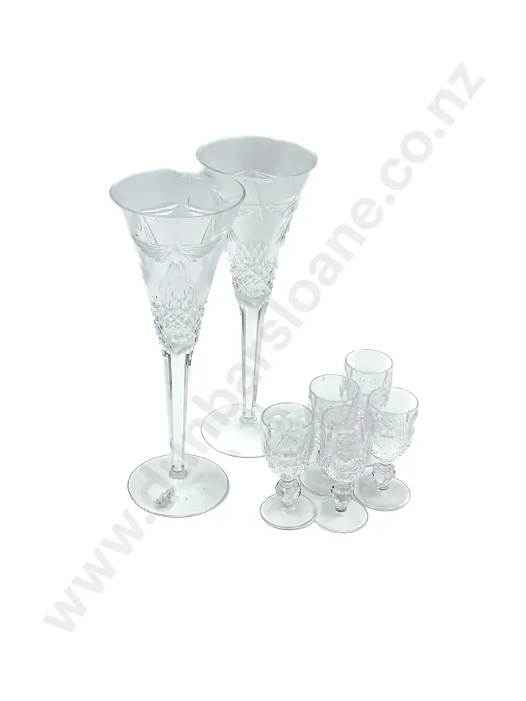 Pair of  Waterford Crystal Champagne Flutes Image 1++