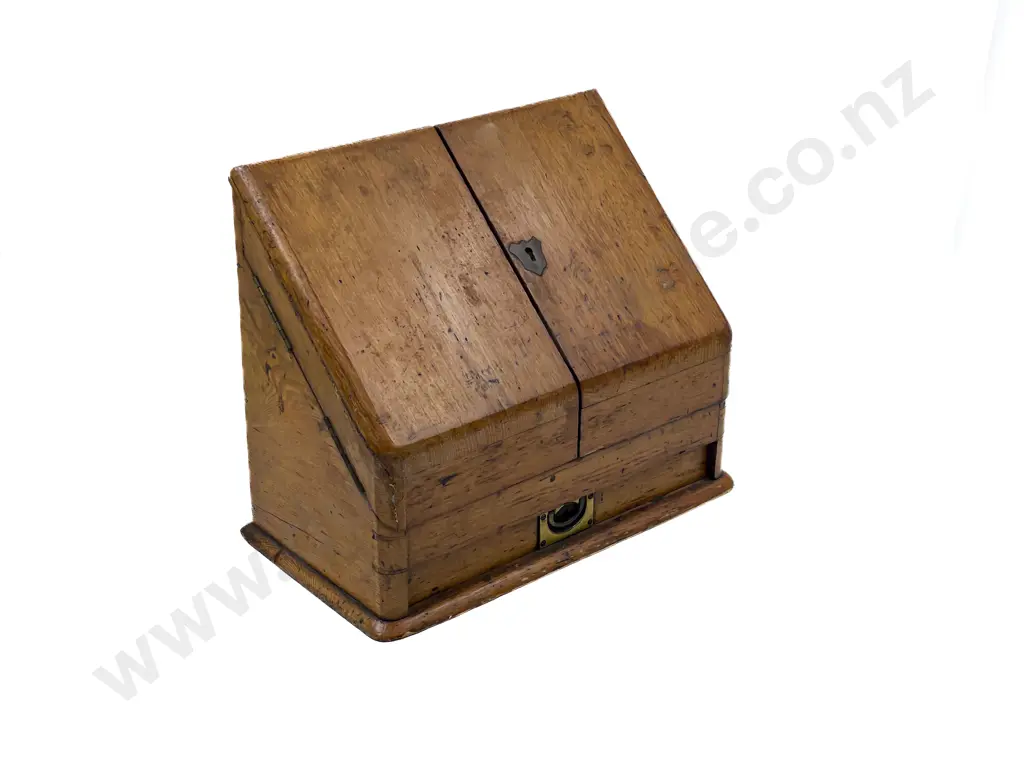 Victorian Oak Desktop Stationery Box Image 1++