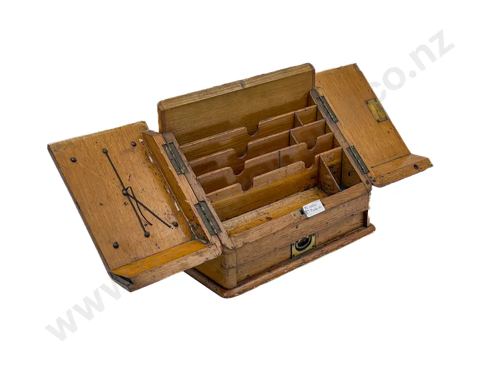 Victorian Oak Desktop Stationery Box Image 1++