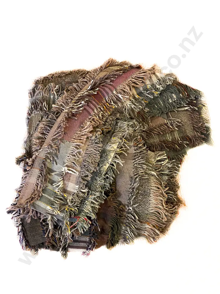Handmade from Vintage Rug Fringe Quilt Image 1++