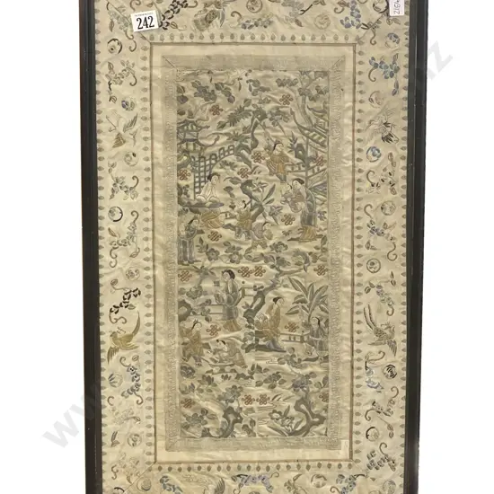 Antique Chinese Silk Embroidered Panel