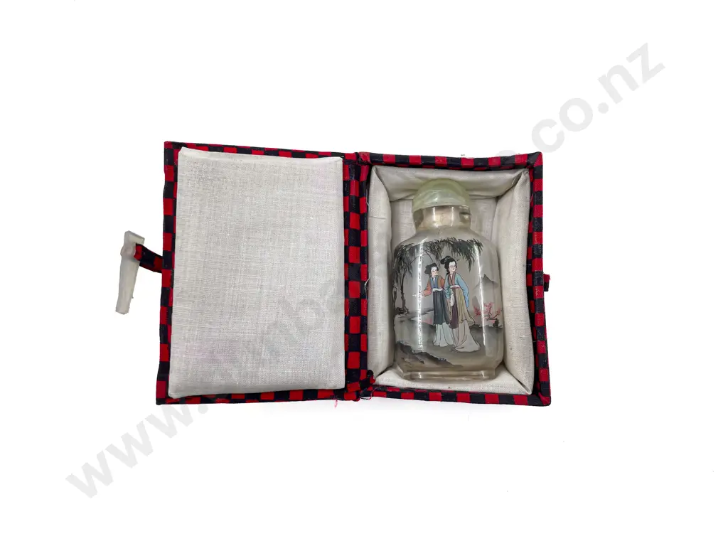 Japanese Interior Painted Glass Snuff Bottle Image 1++