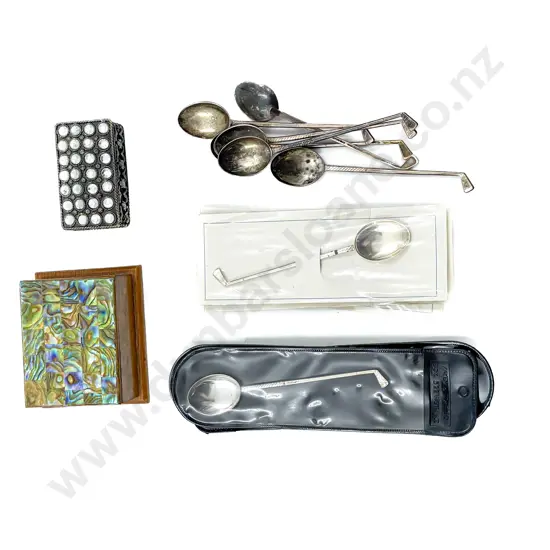 Small Quantity of Assorted including Trinket Boxes and S/S Teaspoons
