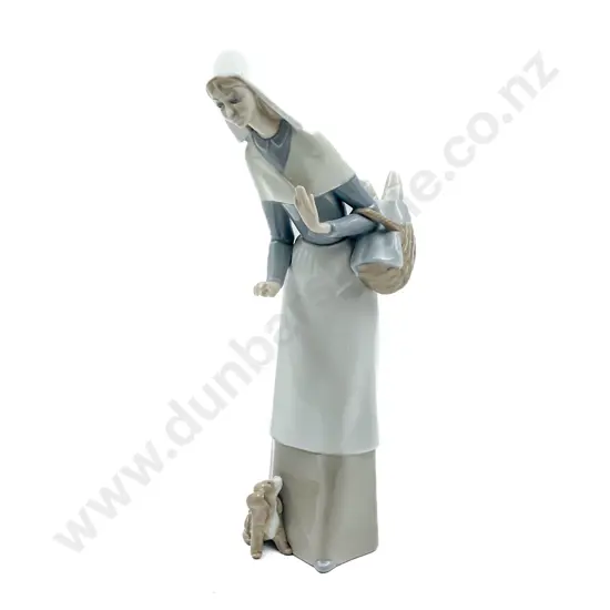 Lladro Figure of Woman with Puppy
