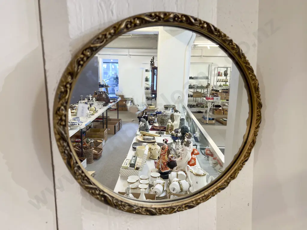 Gilt Framed Oval Wall Mirror Image 1++
