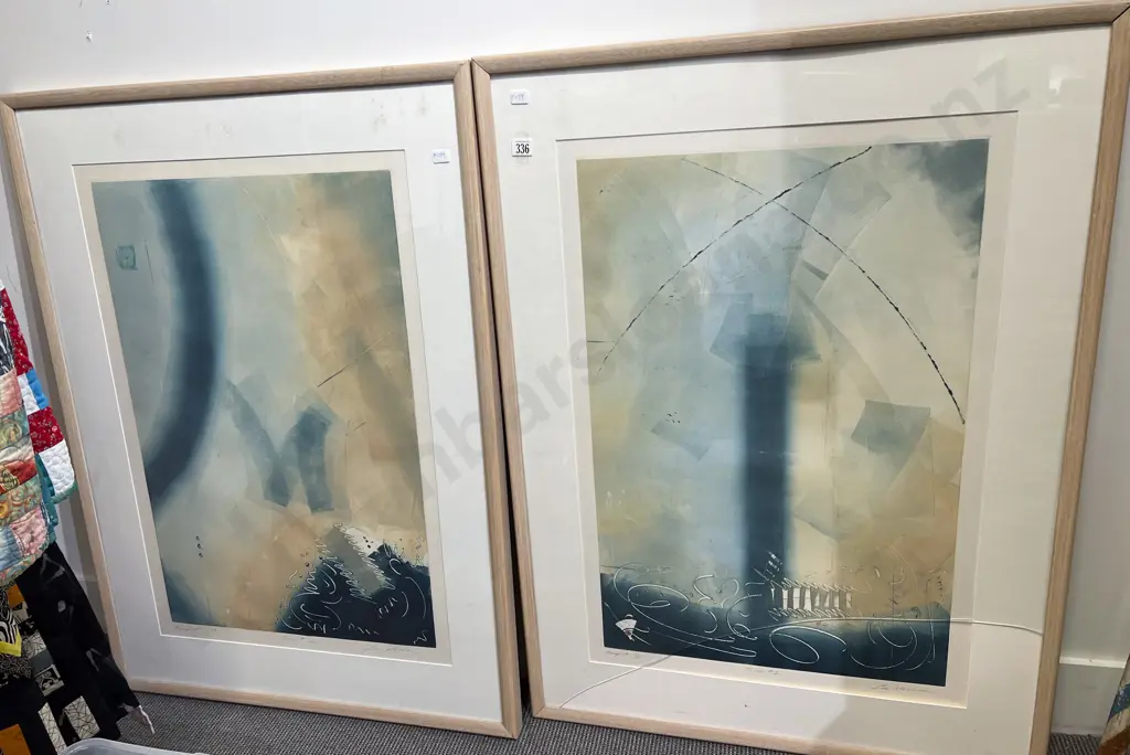 Lee Newman "Totem No. 1" and "Totem No. 2" Monoprint Image 1++