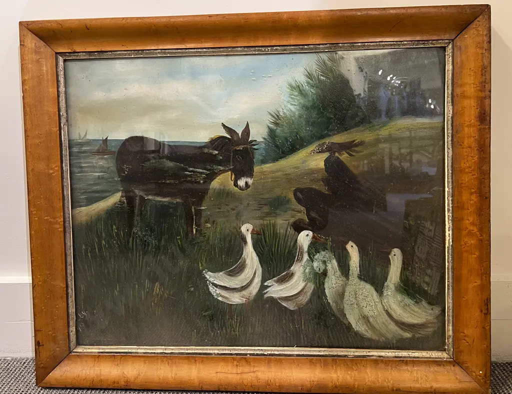 Victorian Tasmanian Painting on Glass & Two Others Image 1++