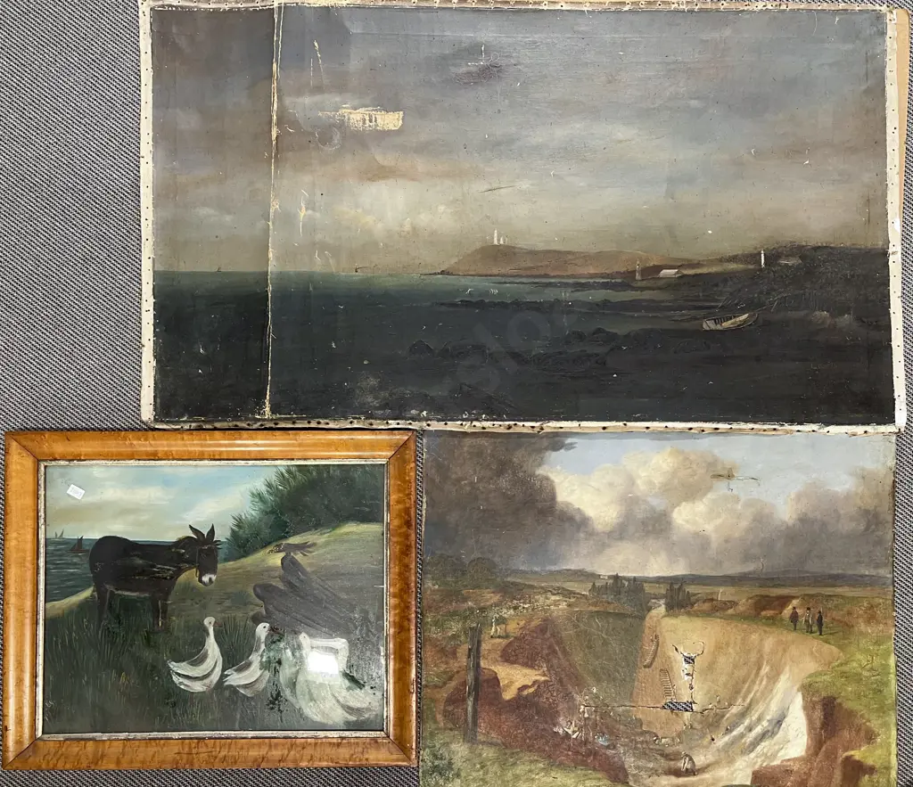 Victorian Tasmanian Painting on Glass & Two Others Image 1++