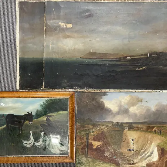 Victorian Tasmanian Painting on Glass & Two Others