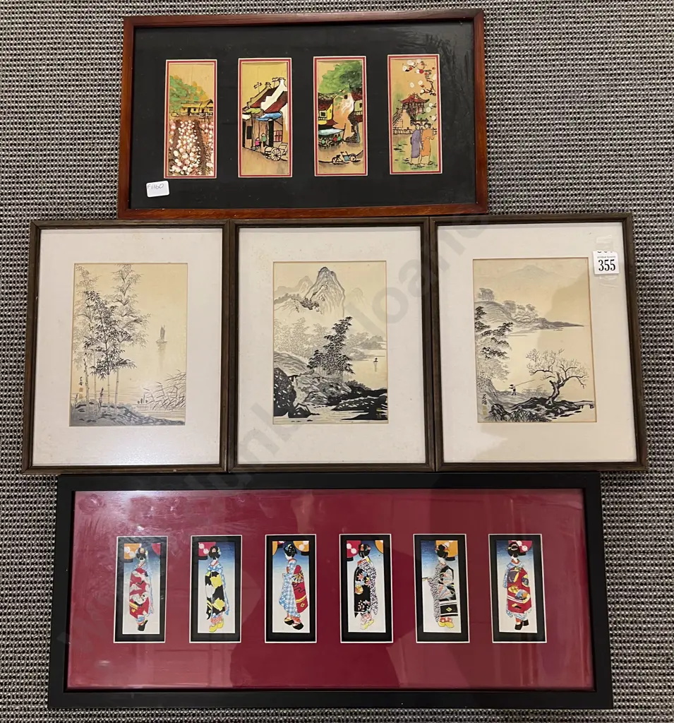 Five Assorted Framed Asian Prints Image 1++