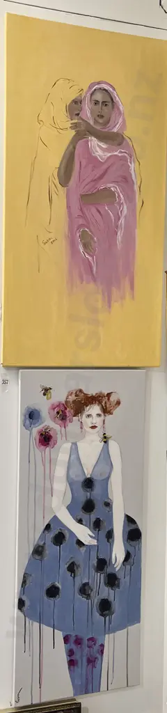 Two Oil on Canvas Works by Susan Adams Image 1++