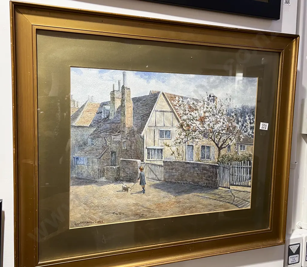 G. Carmichael European Street Scene Watercolour Image 1++