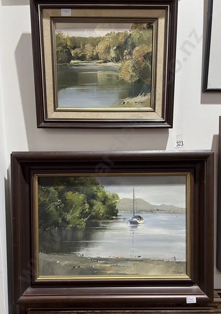 Two Coastal Landscape Oils by Peter J. Wallers Image 1++
