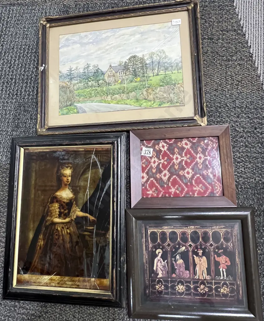 Selection of Four Framed Vintage Artworks Image 1++