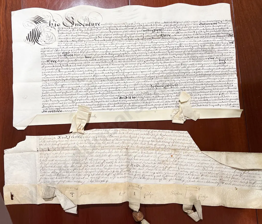 Early C16th Indenture & Partial Indenture Dated 1661 Image 1++